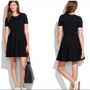 Madewell Black Leather Trim Dress
